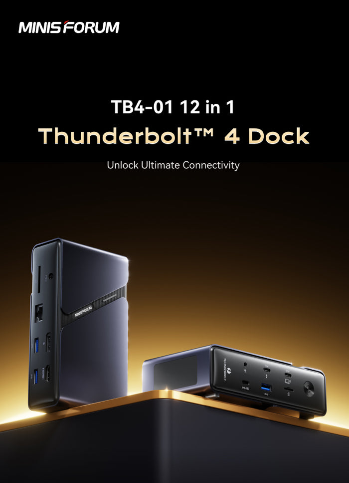 【美品】MINISFORUM Thunderbolt4ドック MINISFORUM TB4-01 12 in 1 Thunderbolt™ 4 Dock Refurbished