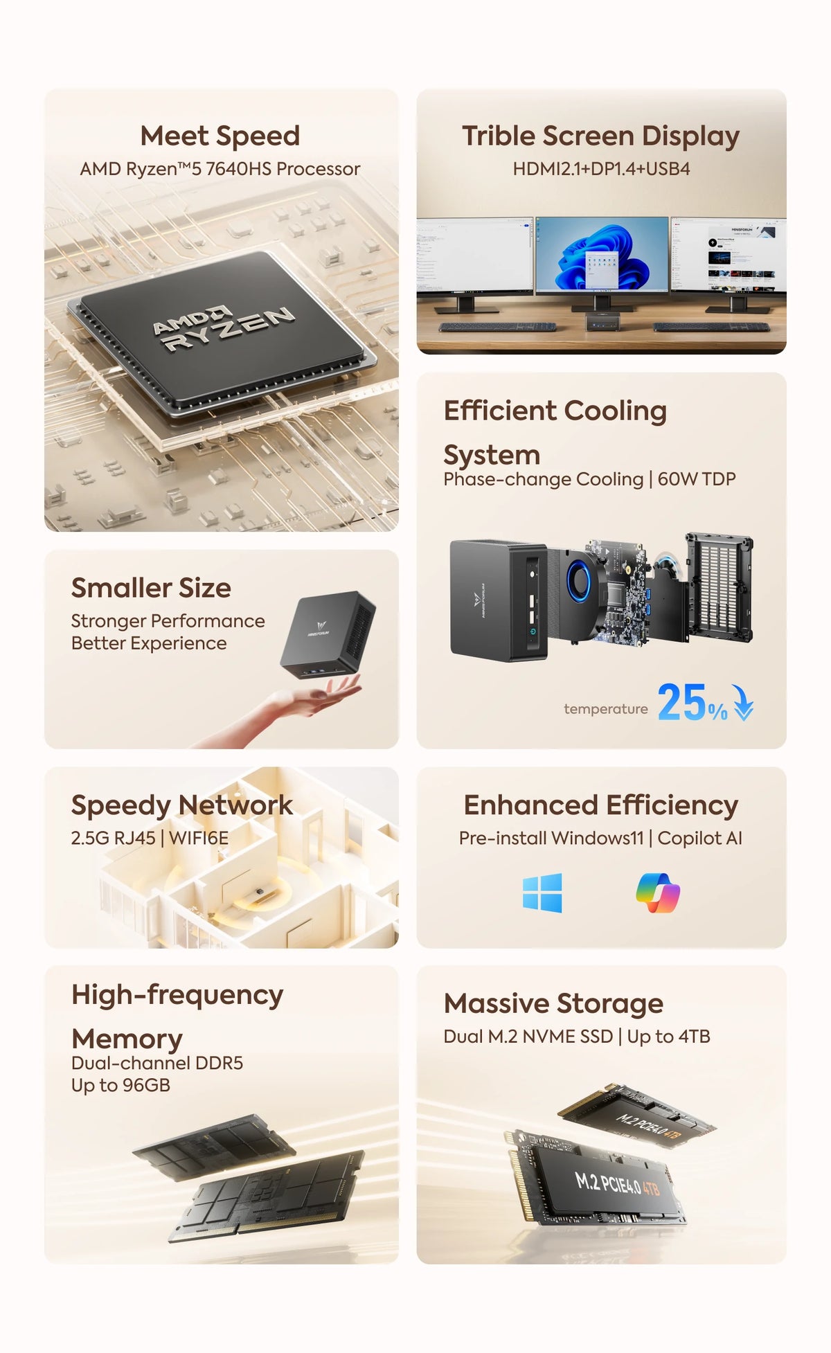 MINISFORUM UM760 Slim Refurbished | Ryzen 5 7640HS & 96GB DDR5 MINISFORUM UM760 Slim Refurbished | Ryzen 5 7640HS & 96GB DDR5