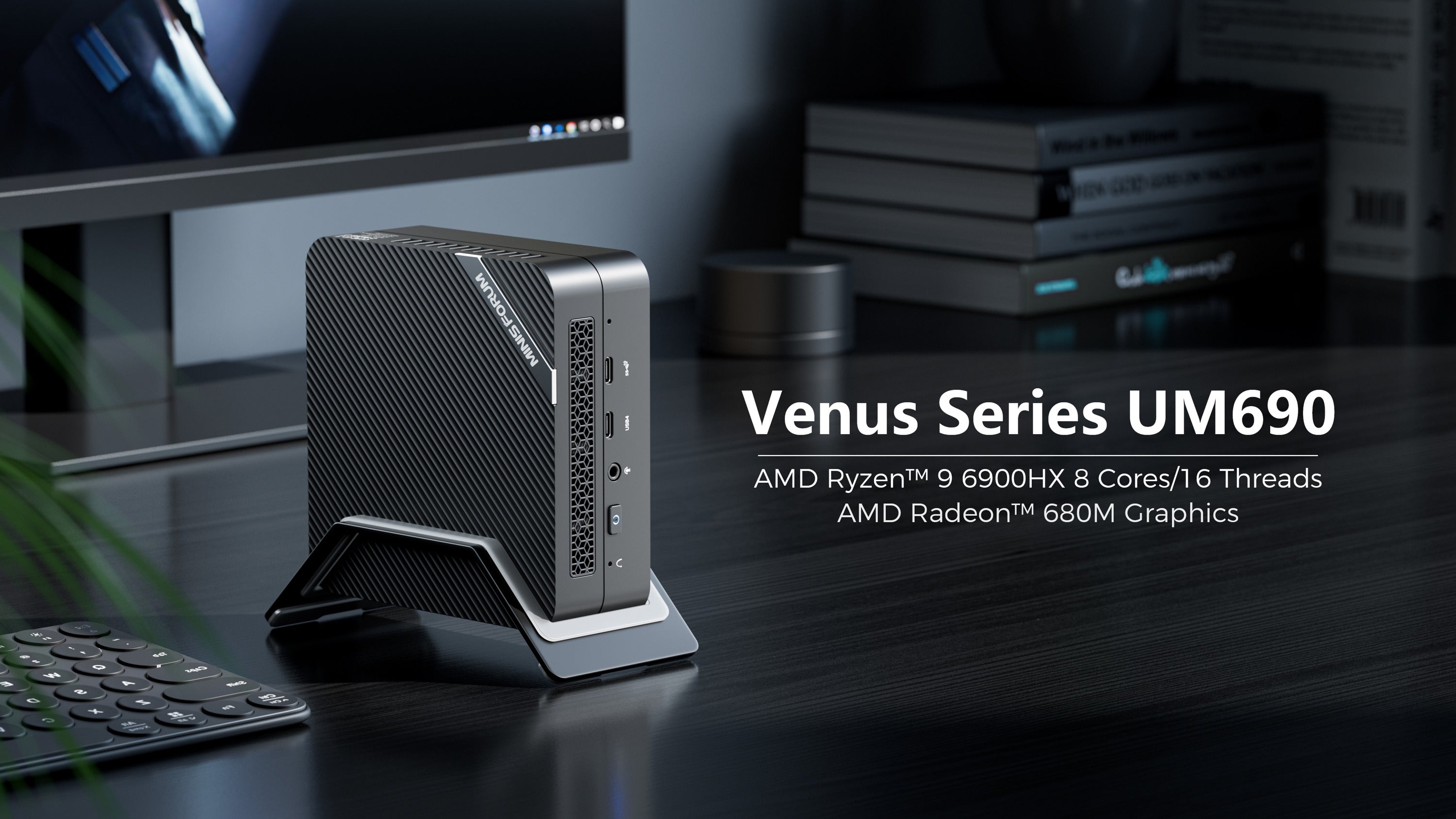 ミニPC＋CPU Ryzen 5＋メモリ16GB＋VESAマウンタ　完動品セット Refurbished Minisforum UM590 AMD Ryzen™ 9 5900HX Mini PC